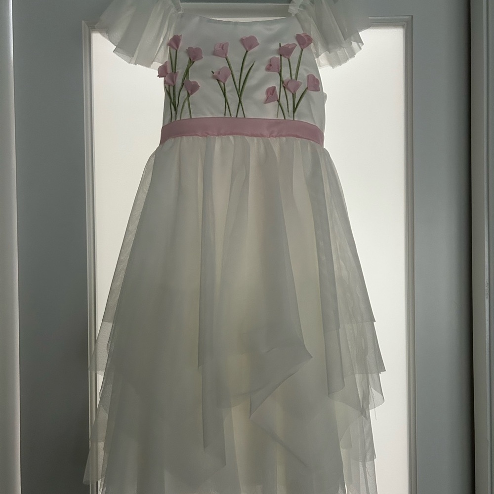 Perfect Spring Dress-Biscotti Ivory and Pink Floral Dress